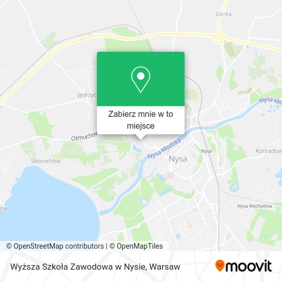 Mapa Wyższa Szkoła Zawodowa w Nysie