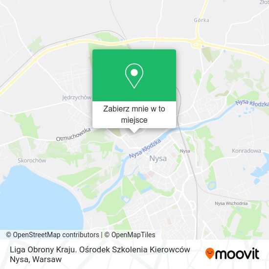 Mapa Liga Obrony Kraju. Ośrodek Szkolenia Kierowców Nysa