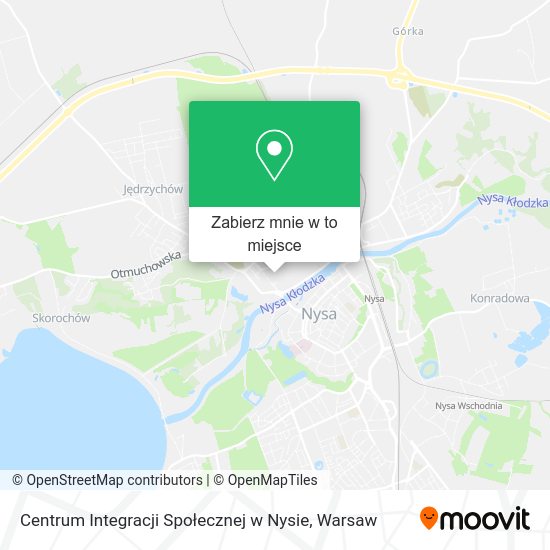 Mapa Centrum Integracji Społecznej w Nysie