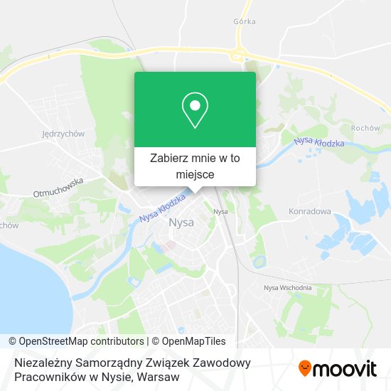 Mapa Niezależny Samorządny Związek Zawodowy Pracowników w Nysie