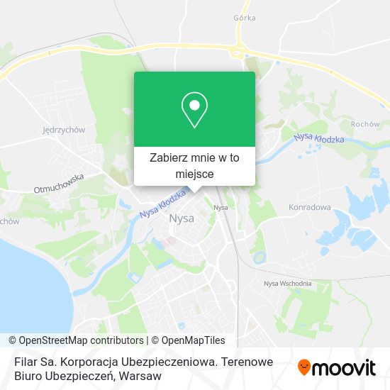 Mapa Filar Sa. Korporacja Ubezpieczeniowa. Terenowe Biuro Ubezpieczeń