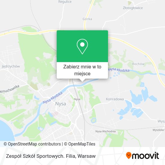 Mapa Zespół Szkół Sportowych. Filia