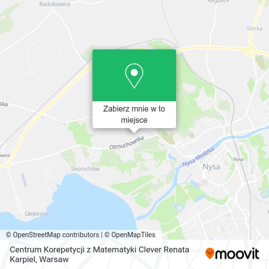 Mapa Centrum Korepetycji z Matematyki Clever Renata Karpiel