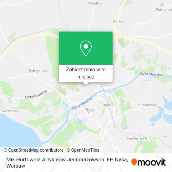 Mapa Mik Hurtownia Artykułów Jednorazowych. FH Nysa