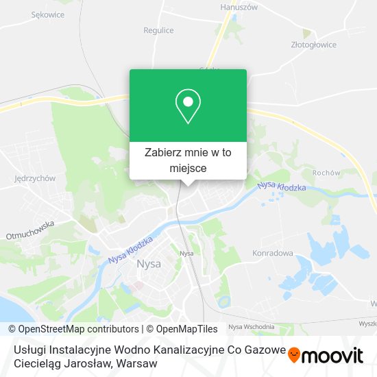 Mapa Usługi Instalacyjne Wodno Kanalizacyjne Co Gazowe Ciecieląg Jarosław