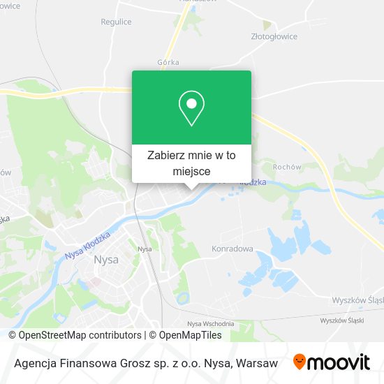 Mapa Agencja Finansowa Grosz sp. z o.o. Nysa