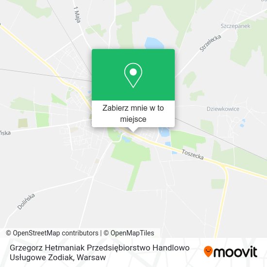 Mapa Grzegorz Hetmaniak Przedsiębiorstwo Handlowo Usługowe Zodiak