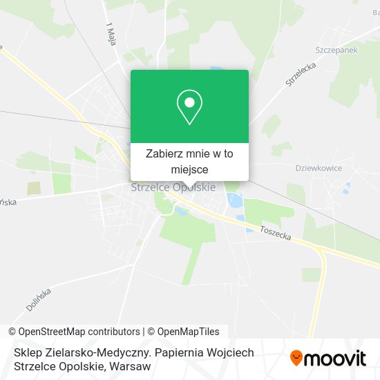 Mapa Sklep Zielarsko-Medyczny. Papiernia Wojciech Strzelce Opolskie