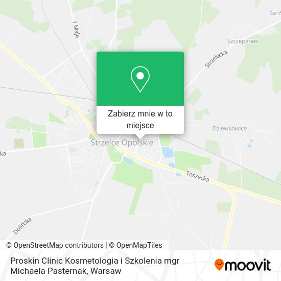 Mapa Proskin Clinic Kosmetologia i Szkolenia mgr Michaela Pasternak