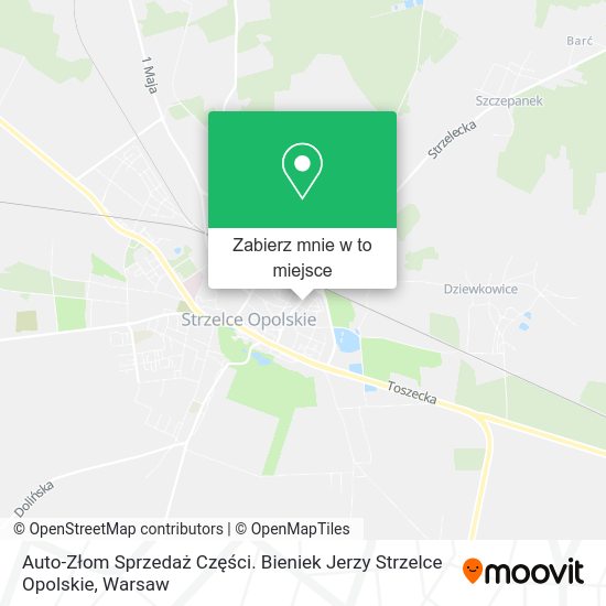 Mapa Auto-Złom Sprzedaż Części. Bieniek Jerzy Strzelce Opolskie