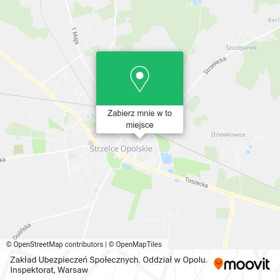 Mapa Zakład Ubezpieczeń Społecznych. Oddział w Opolu. Inspektorat