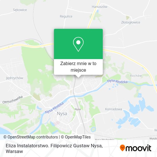 Mapa Eliza Instalatorstwo. Filipowicz Gustaw Nysa