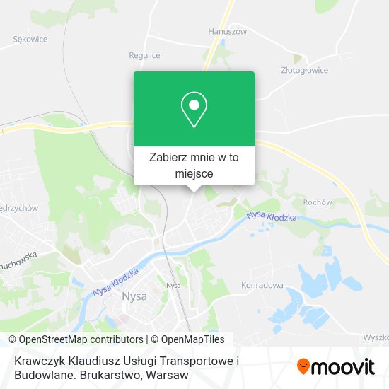 Mapa Krawczyk Klaudiusz Usługi Transportowe i Budowlane. Brukarstwo