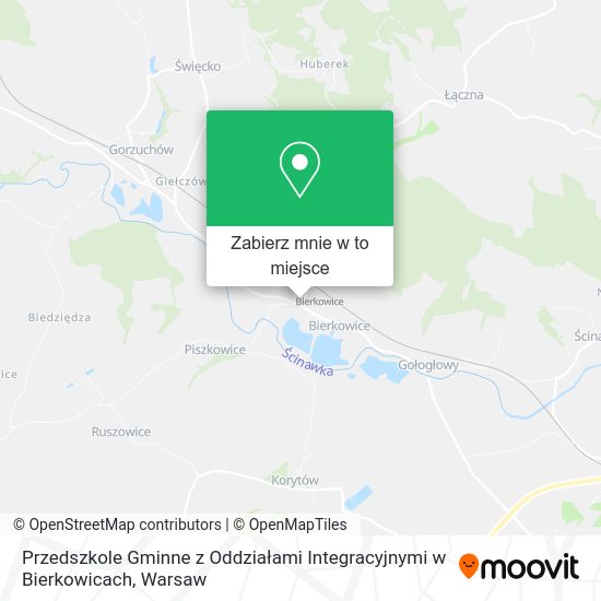 Mapa Przedszkole Gminne z Oddziałami Integracyjnymi w Bierkowicach