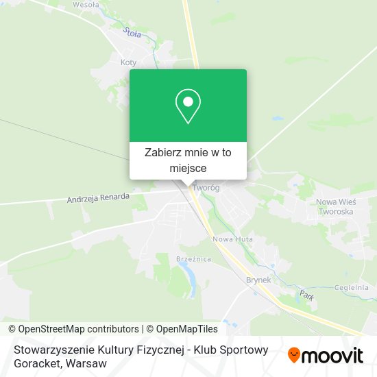 Mapa Stowarzyszenie Kultury Fizycznej - Klub Sportowy Goracket