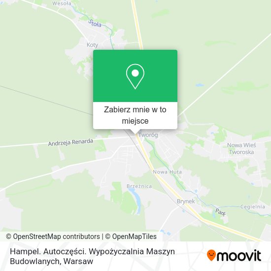 Mapa Hampel. Autoczęści. Wypożyczalnia Maszyn Budowlanych