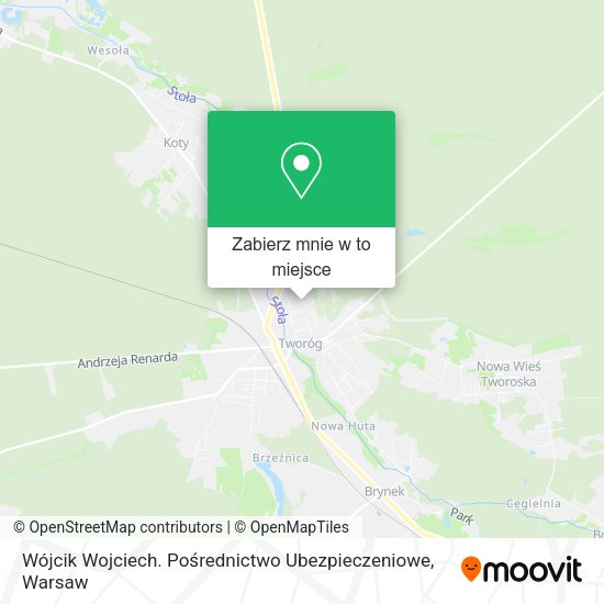 Mapa Wójcik Wojciech. Pośrednictwo Ubezpieczeniowe