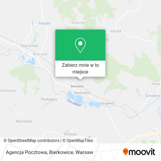 Mapa Agencja Pocztowa, Bierkowice