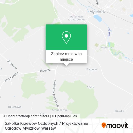 Mapa Szkółka Krzewów Ozdobnych / Projektowanie Ogrodów Myszków