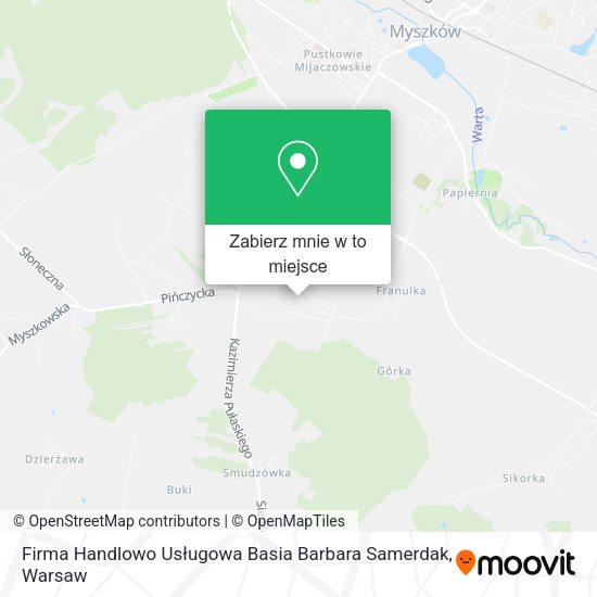 Mapa Firma Handlowo Usługowa Basia Barbara Samerdak