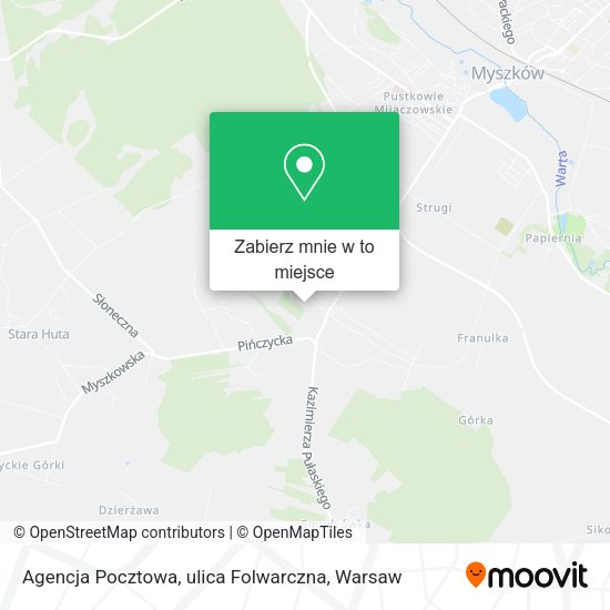 Mapa Agencja Pocztowa, ulica Folwarczna