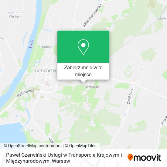 Mapa Paweł Czerwiński Usługi w Transporcie Krajowym i Międzynarodowym