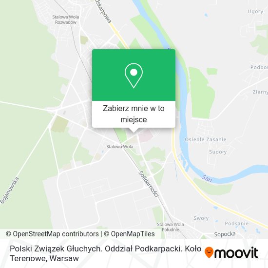 Mapa Polski Związek Głuchych. Oddział Podkarpacki. Koło Terenowe