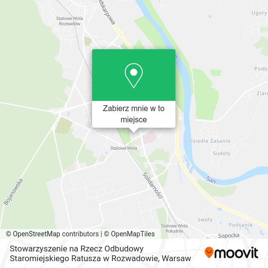 Mapa Stowarzyszenie na Rzecz Odbudowy Staromiejskiego Ratusza w Rozwadowie