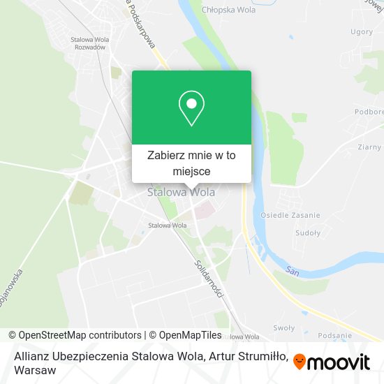 Mapa Allianz Ubezpieczenia Stalowa Wola, Artur Strumiłło