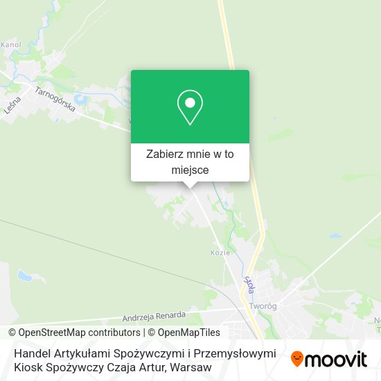 Mapa Handel Artykułami Spożywczymi i Przemysłowymi Kiosk Spożywczy Czaja Artur