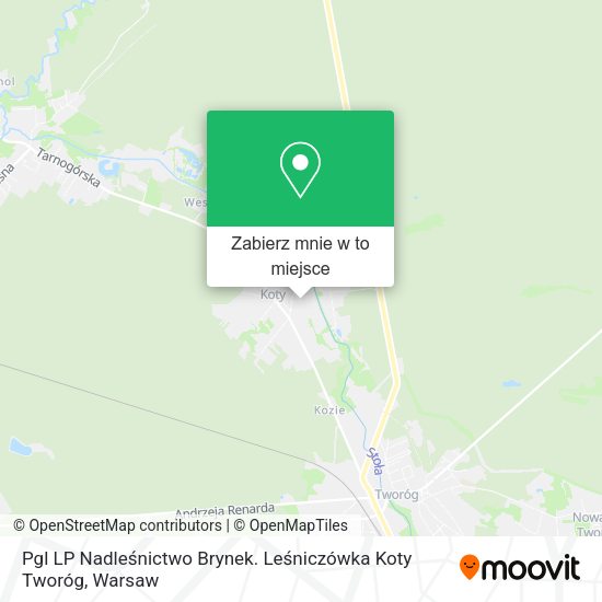 Mapa Pgl LP Nadleśnictwo Brynek. Leśniczówka Koty Tworóg