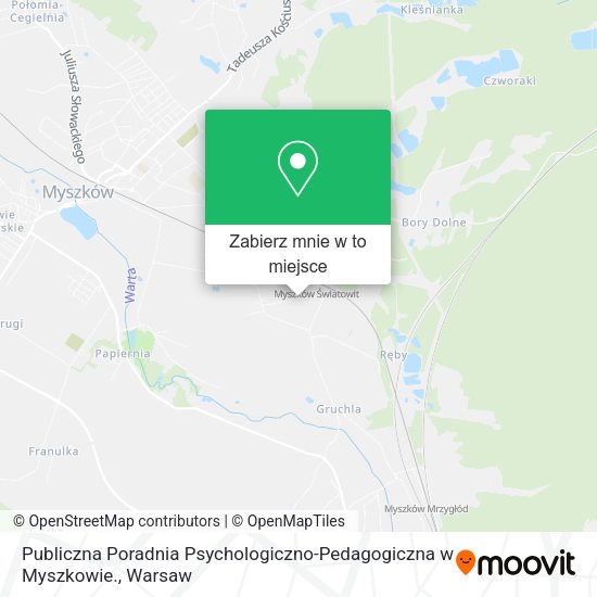 Mapa Publiczna Poradnia Psychologiczno-Pedagogiczna w Myszkowie.