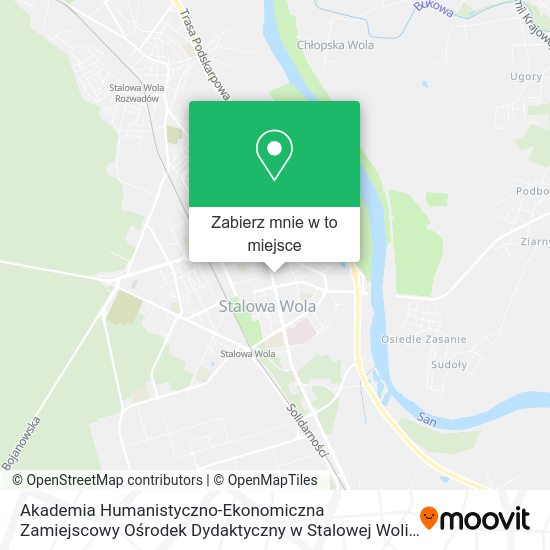 Mapa Akademia Humanistyczno-Ekonomiczna Zamiejscowy Ośrodek Dydaktyczny w Stalowej Woli