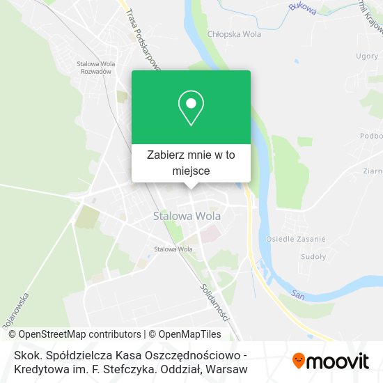 Mapa Skok. Spółdzielcza Kasa Oszczędnościowo - Kredytowa im. F. Stefczyka. Oddział