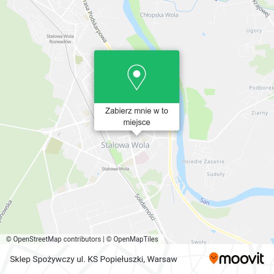 Mapa Sklep Spożywczy ul. KS Popiełuszki