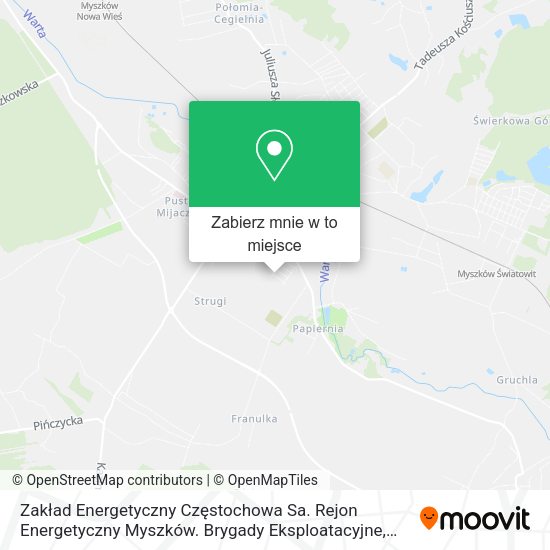 Mapa Zakład Energetyczny Częstochowa Sa. Rejon Energetyczny Myszków. Brygady Eksploatacyjne