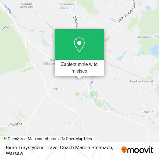 Mapa Biuro Turystyczne Travel Coach Marcin Stelmach