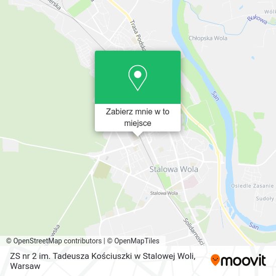 Mapa ZS nr 2 im. Tadeusza Kościuszki w Stalowej Woli