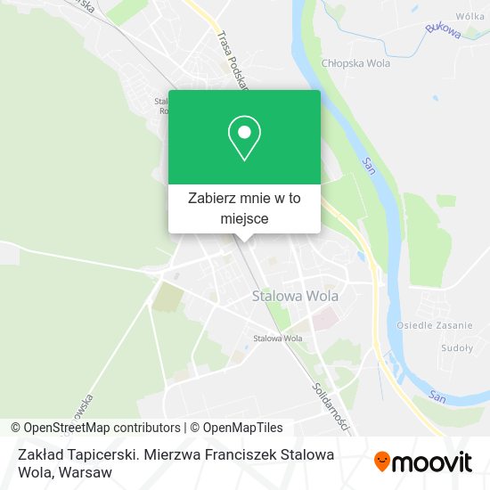 Mapa Zakład Tapicerski. Mierzwa Franciszek Stalowa Wola