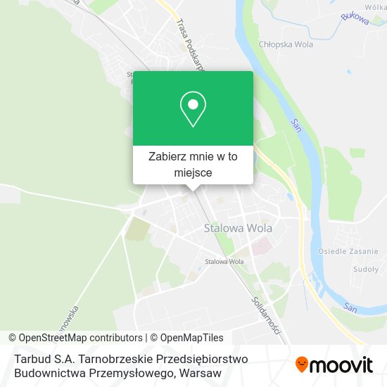 Mapa Tarbud S.A. Tarnobrzeskie Przedsiębiorstwo Budownictwa Przemysłowego