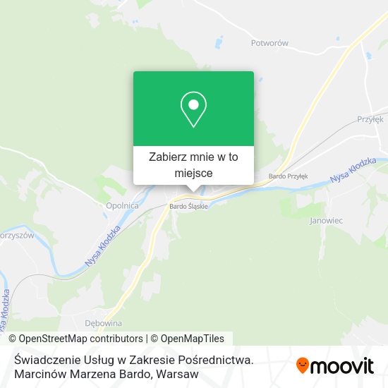 Mapa Świadczenie Usług w Zakresie Pośrednictwa. Marcinów Marzena Bardo