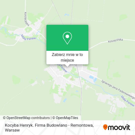 Mapa Kocyba Henryk. Firma Budowlano - Remontowa