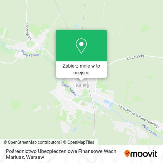 Mapa Pośrednictwo Ubezpieczeniowe Finansowe Wach Mariusz