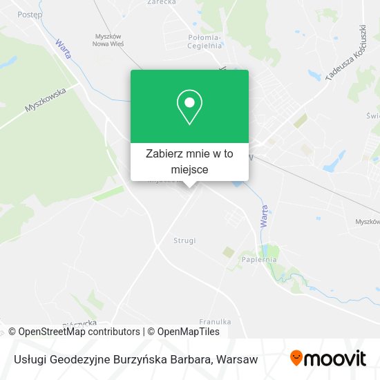 Mapa Usługi Geodezyjne Burzyńska Barbara