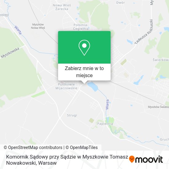 Mapa Komornik Sądowy przy Sądzie w Myszkowie Tomasz Nowakowski