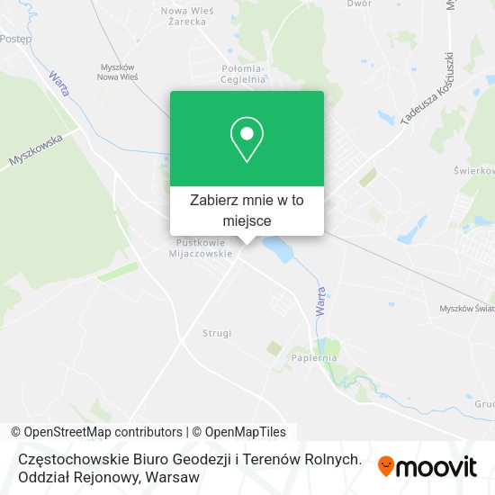 Mapa Częstochowskie Biuro Geodezji i Terenów Rolnych. Oddział Rejonowy