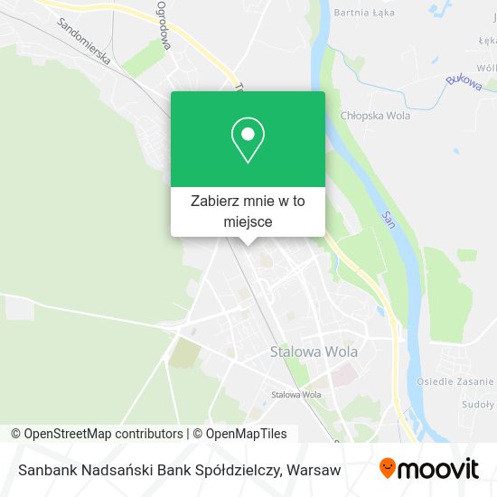 Mapa Sanbank Nadsański Bank Spółdzielczy