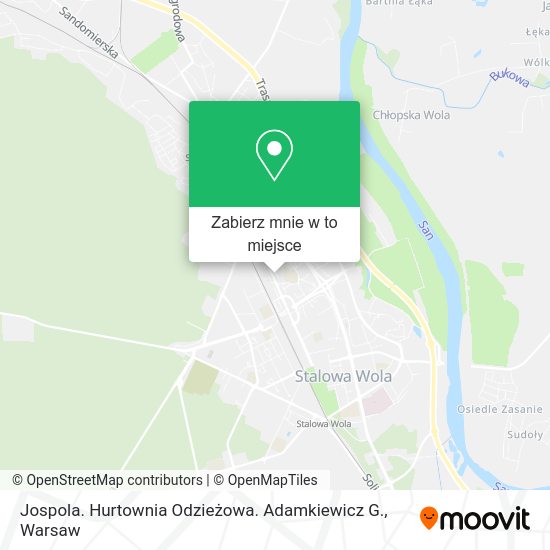 Mapa Jospola. Hurtownia Odzieżowa. Adamkiewicz G.