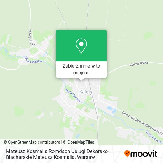 Mapa Mateusz Kosmalla Romdach Usługi Dekarsko-Blacharskie Mateusz Kosmalla