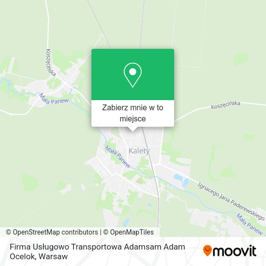 Mapa Firma Usługowo Transportowa Adamsam Adam Ocelok